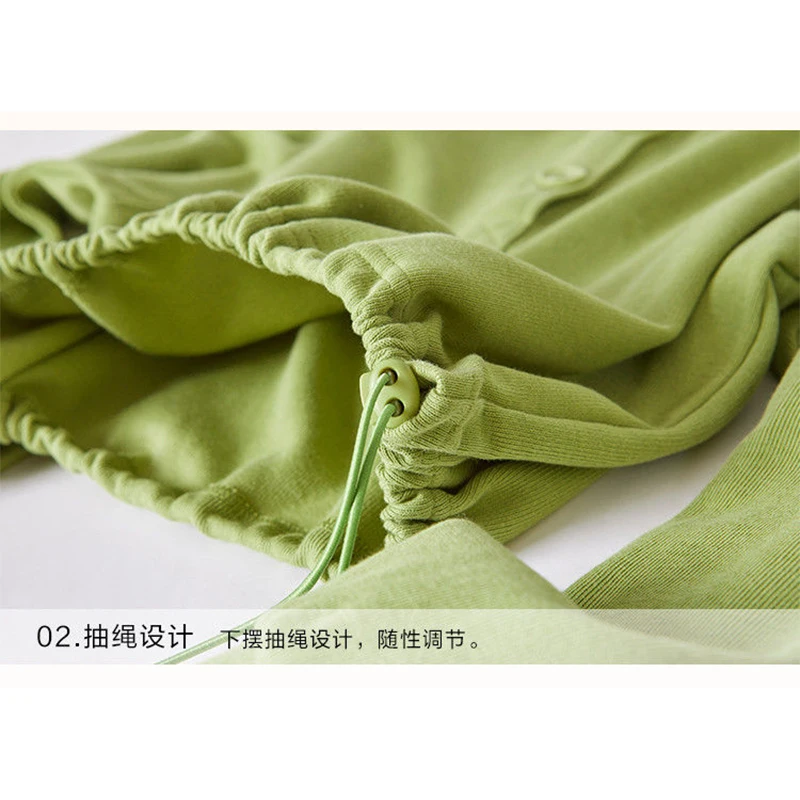Autumn Winter Solid Color Loose Casual Cotton Sweatshirt Ladies Long Sleeve Simple Fashion Tops Women All-match Buttons Pullover