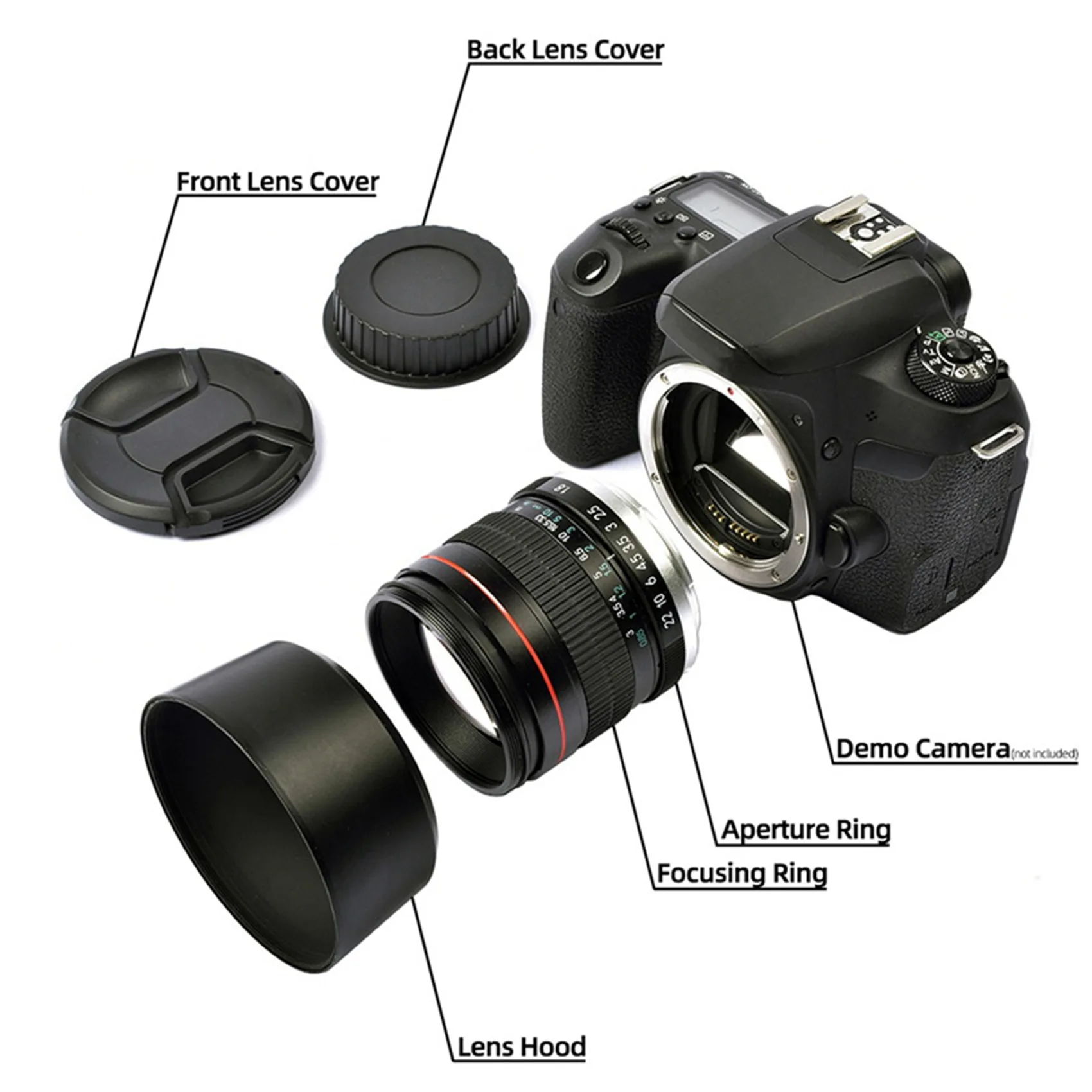 

85mm F1.8 Camera Lens for Canon F1.8 Large Aperture Fixed Focus Portrait Macro Pure Manual Focus SLR Camera Lens
