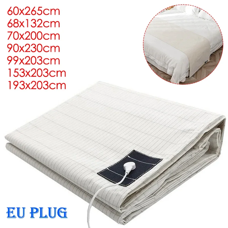Earthing Bed Sheet Anti-static Grounding Sheet Conductive 95% Cotton and 5% Soft Silver Fiber Flat Sheets Sleep Bed Mat