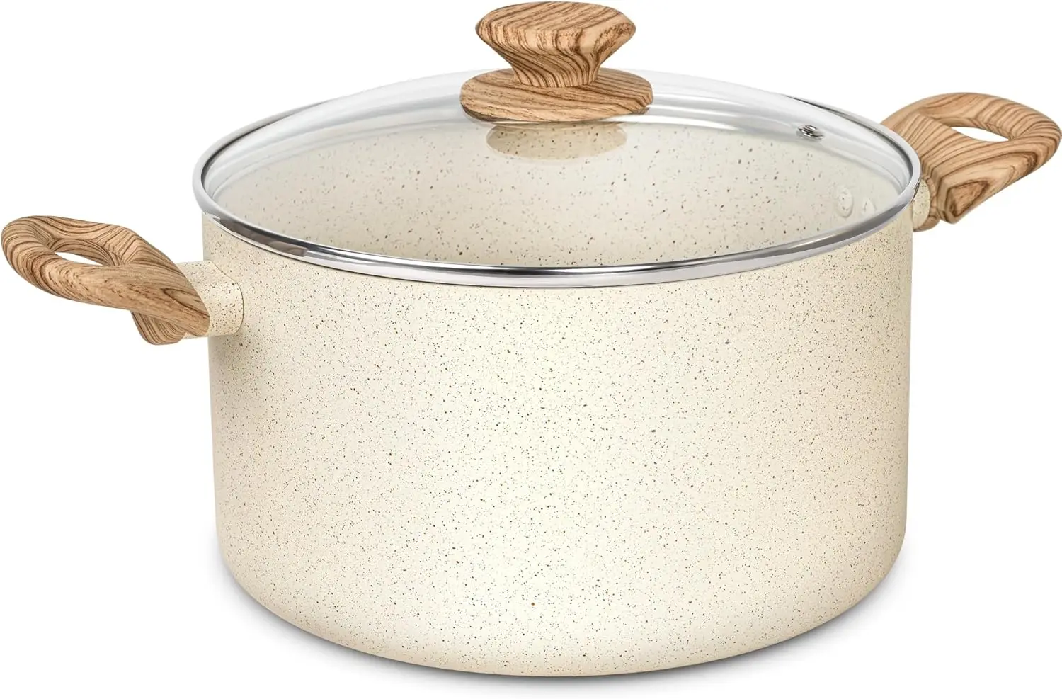 MICHELANGELO 6QT Granite Coating Stockpot with Lid, Non-Toxic Cooking Pot with Anti-Scalding Handle, Suitable for All Stoves 1