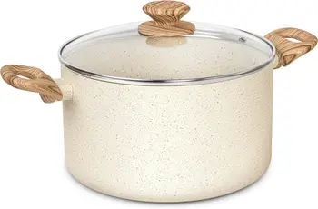 MICHELANGELO 6QT Granite Coating Stockpot with Lid, Non-Toxic Cooking Pot with Anti-Scalding Handle, Suitable for All Stoves 1