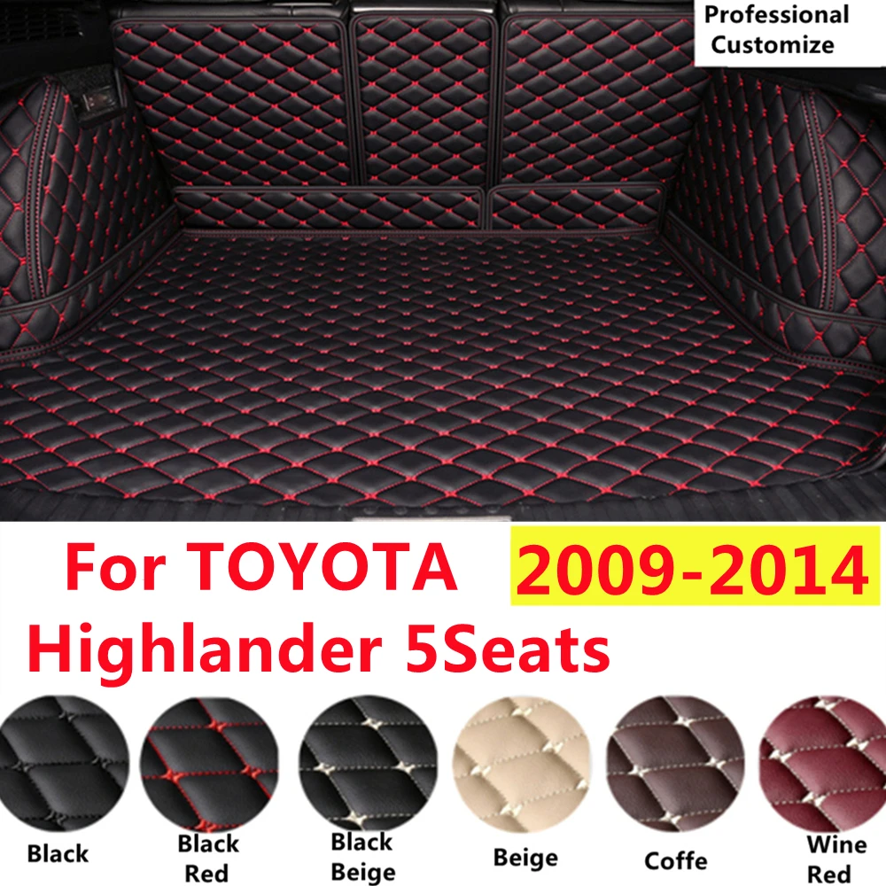 

SJ Custom Full Set Fit For TOYOTA Highlander 2014 2013 2012 2010 2009 Waterproof Car Trunk Mat Tail Boot Tray Liner Rear Cargo