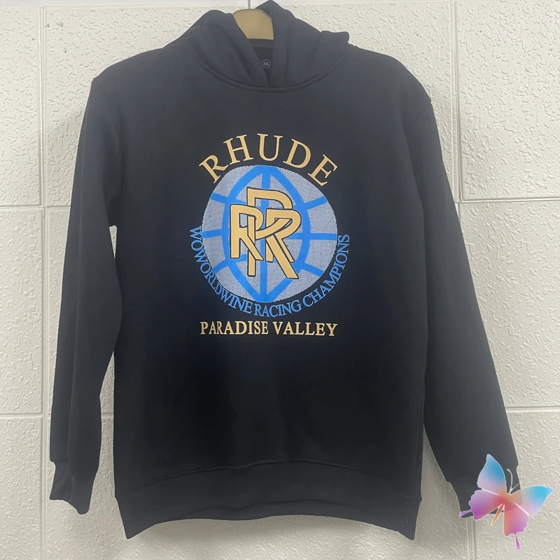 

Real Photo LLIT RHude Hoodie Sport High Quality Capital Letter Printed Fleece Thick American High Street Hooded Sweatshirt