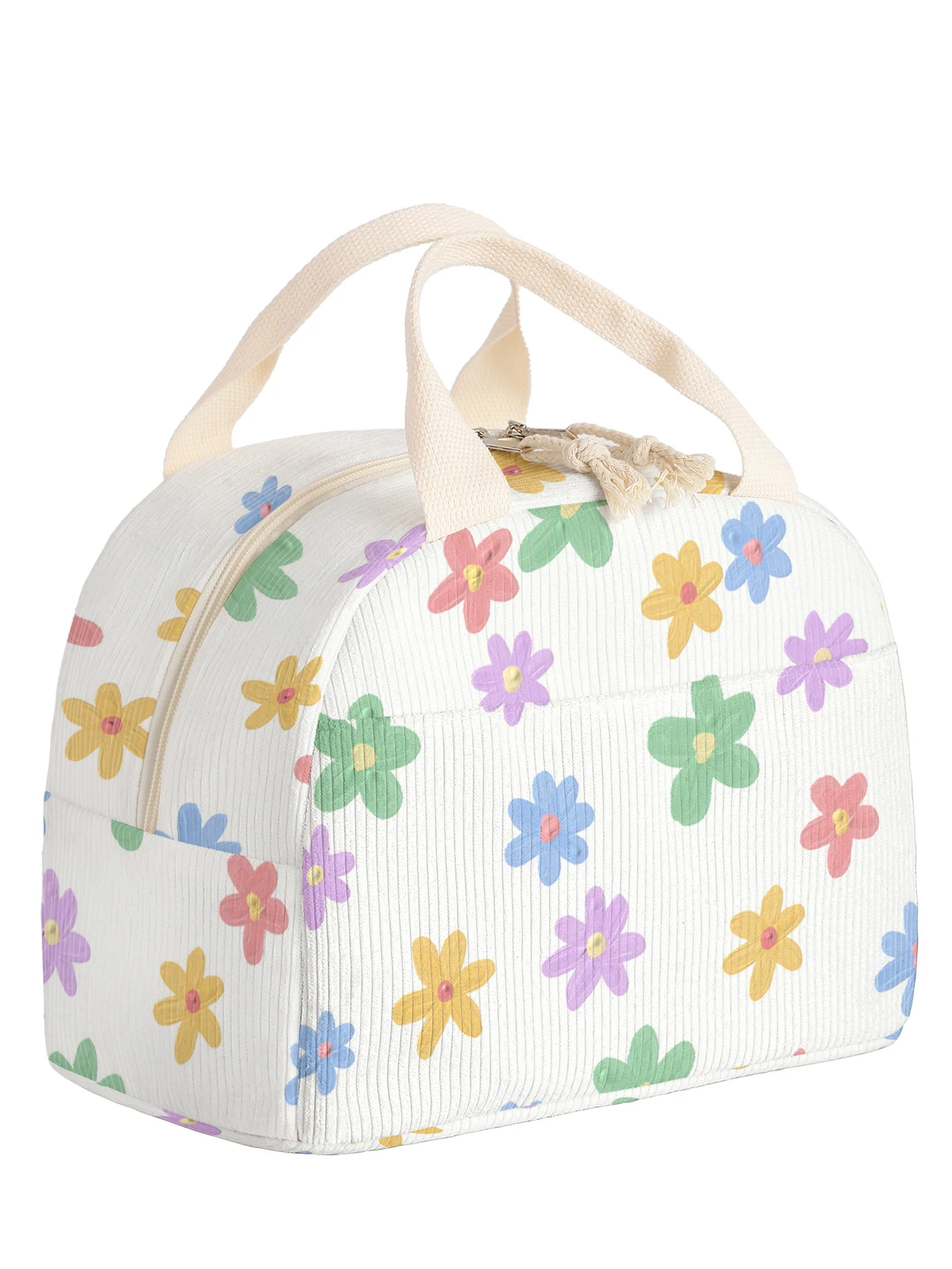 1pc- insulated lunch box bag thickened student portable lunch bag