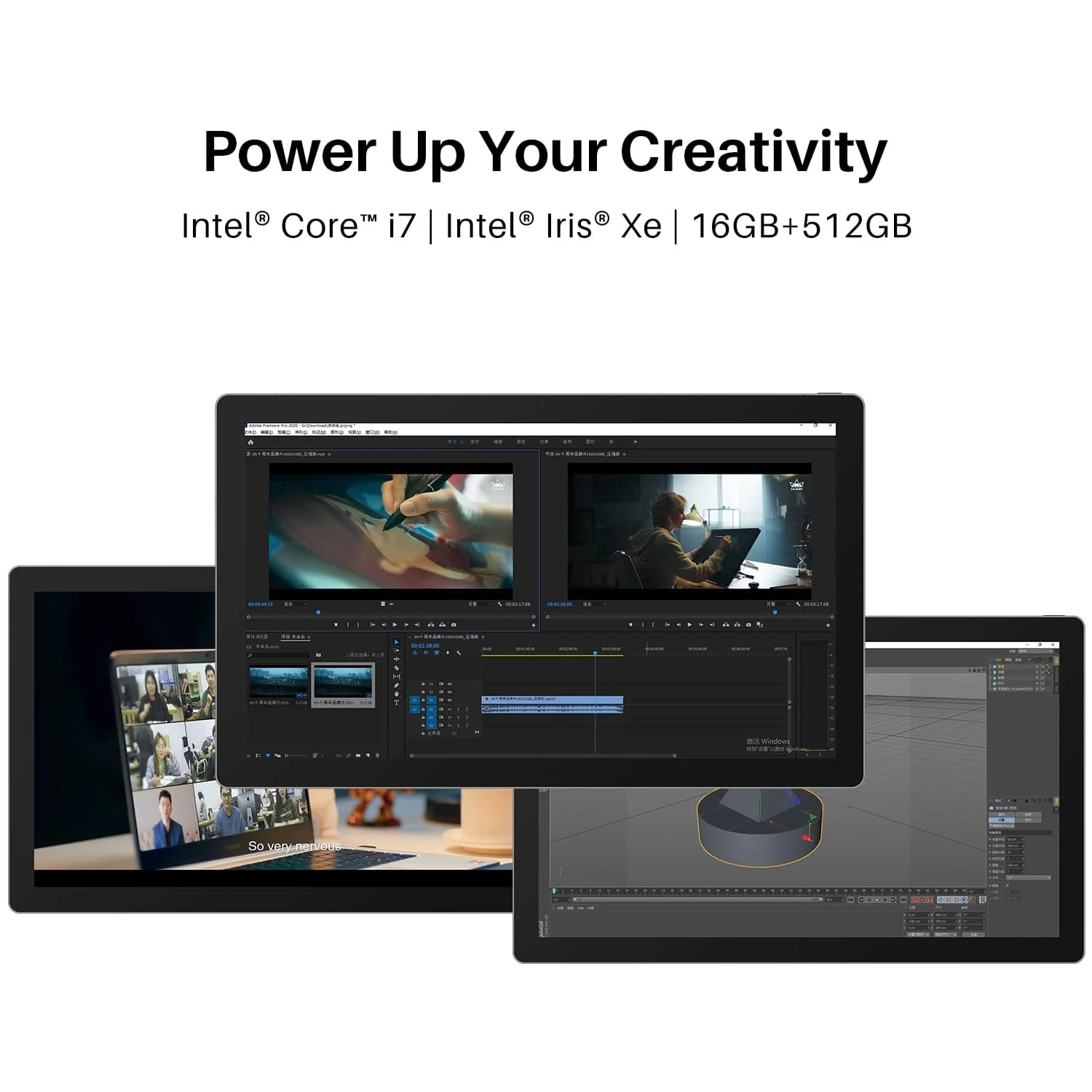 15.8 Inch Tablet Pen Computer Huion Kamvas Studio 16 2.5K Finger Touch Screen Windows 11 Profession Drawing Tablet  512G SSD 5
