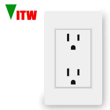 Vitw American wall power socket, 15A, AC 110-250V, 120mm * 72mm plastic panel, Japanese household socket panel 1