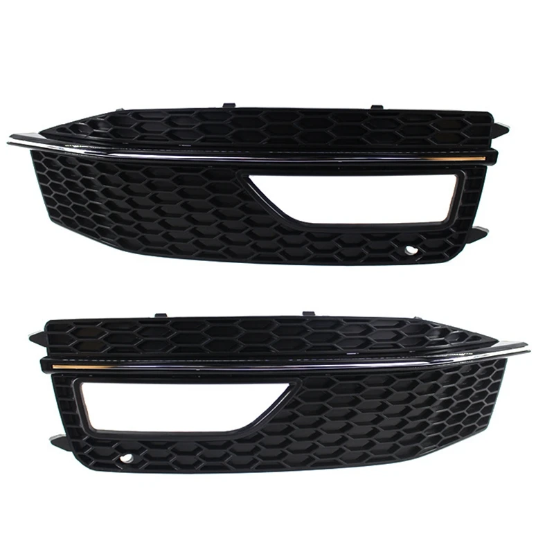 

Right & Left Side Bumper Fog Lamp Grill Grille Grid for AUDI A4 S4 S-Line 2013-2016 8K0807681 8K0807682M