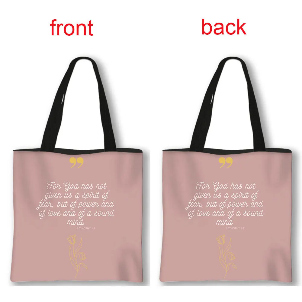 Sac Fourre-tout Toile Bible Chrétien - 40x35cm, Imprimé "Jesus Loves You" | Cadeau Religieux Pour Femme, Shopping, Voyage - 11