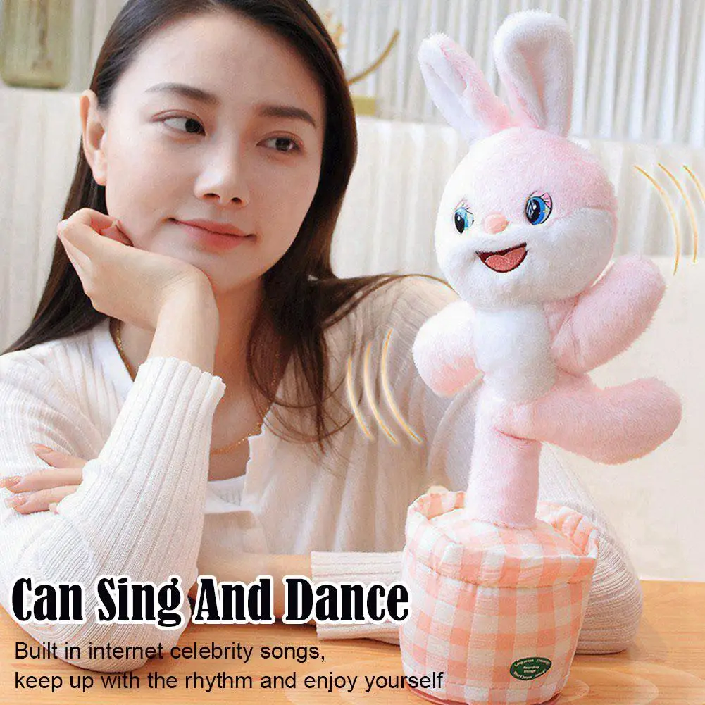 Singing Plush Toy Baby Learns To Talk Squirms Dances Bunny Music Plays Soft Doll Gift Children's Birthday And Dances B3W6