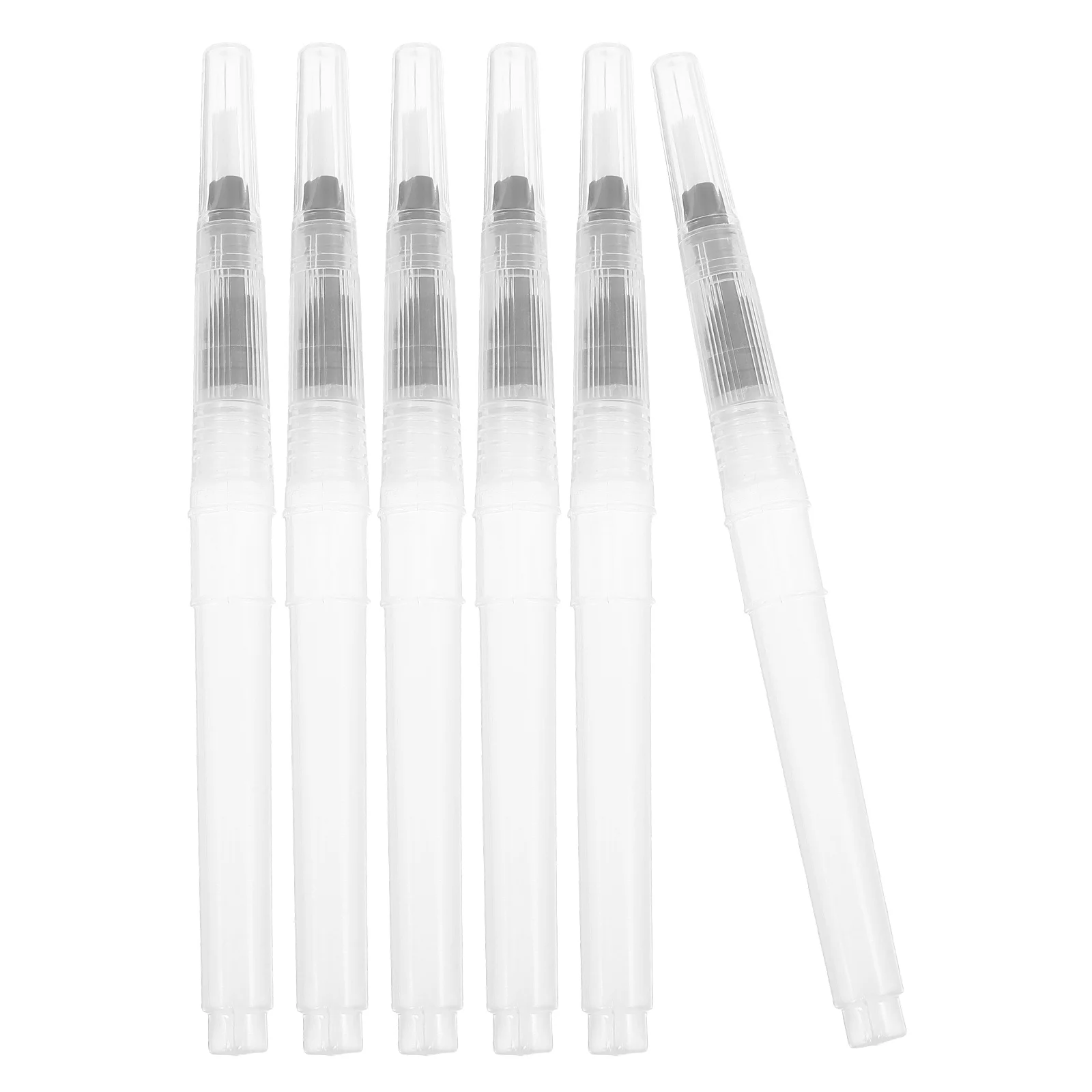 6 Pcs Refillable Watercolor Painting Pens Transparent Body Drawing Tools Paper Envelopes Reusable Supplies Watercolor Brush