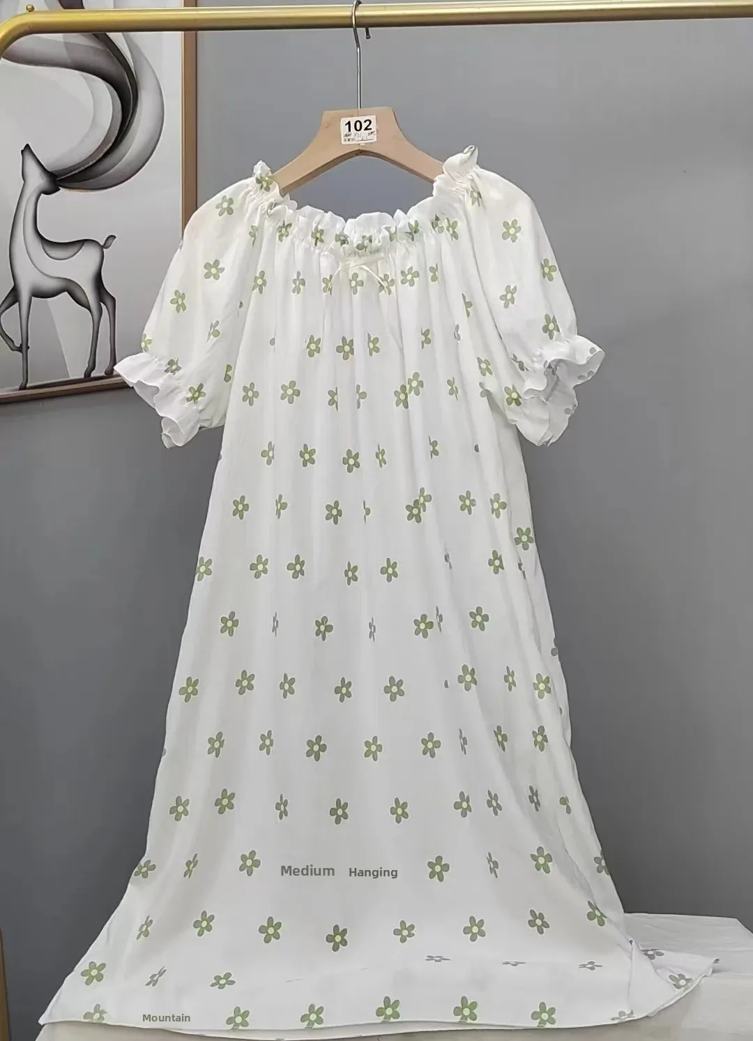 قميص نوم قطني سحابي لصيف 2025، لطيف وفضفاض، مقاس ك...