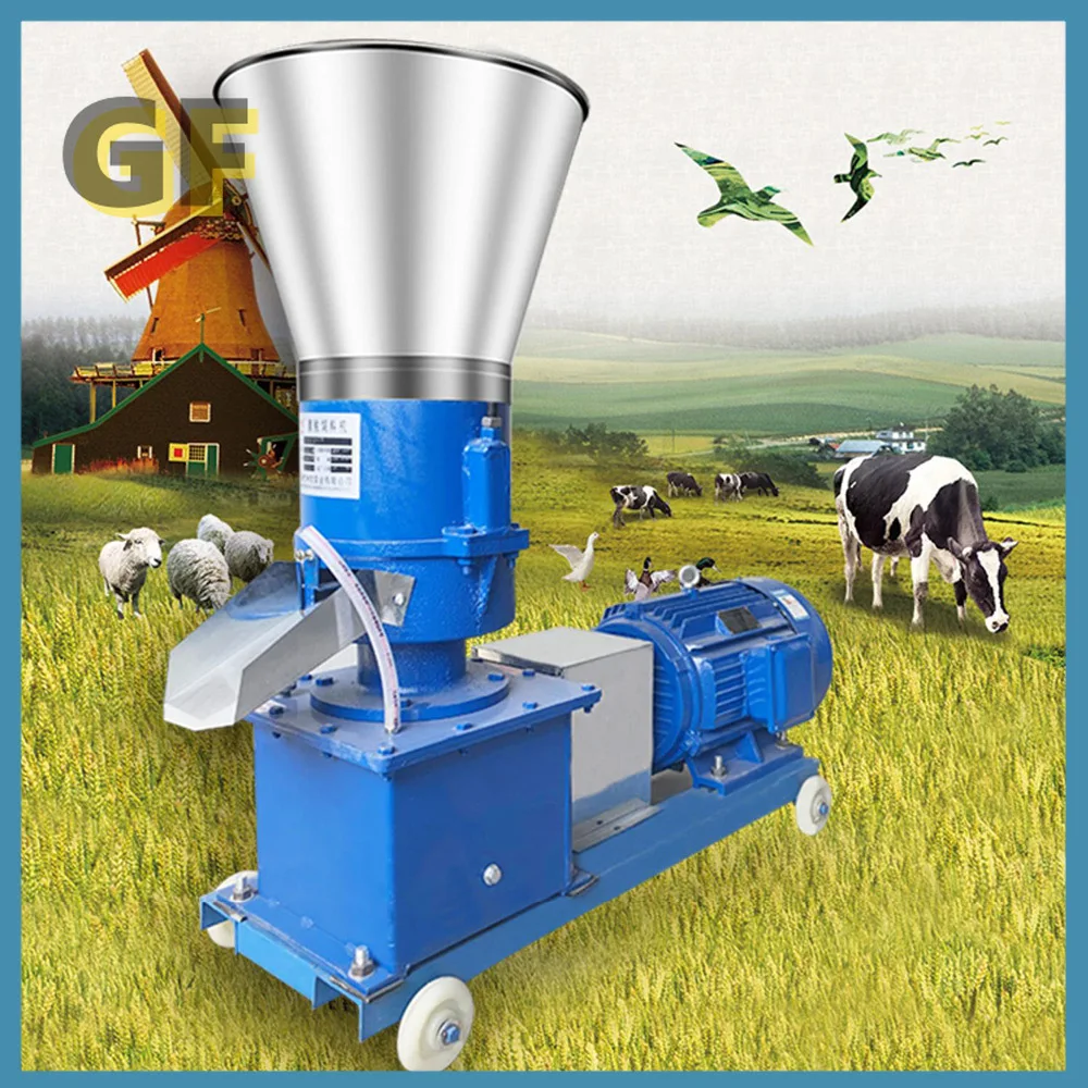 150-200kg/h Pellet Mill Feed Food Pellet Making Machine Electric Animal Feed Granulator for Grain Straw Fish Chicken Pig Poultry