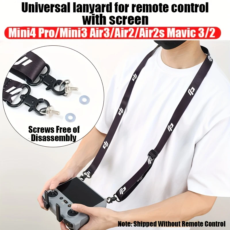 Achetez une sangle de cou confortable pour votre télécommande DJI, avec réglage facile et mousqueton solide.