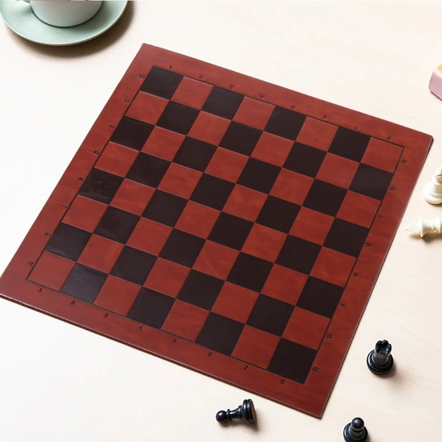 Buy Online Best Quality 2022 New  Leather International Chess Board Games Mat Checkers Universal Chessboard