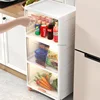 Modern Plastic Kitchen Cabinet for Kitchen Furniture Storage Cabinet Multilayer Multifunction Upscale Household Crevice Cupboard 5