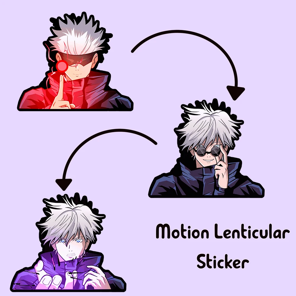 Adesivo Gojo Jujutsu Kaisen Motion Sticker decalcomanie impermeabili Anime per auto, Laptop, valigia, frigorifero, parete, ecc. regalo per la decorazione della casa image