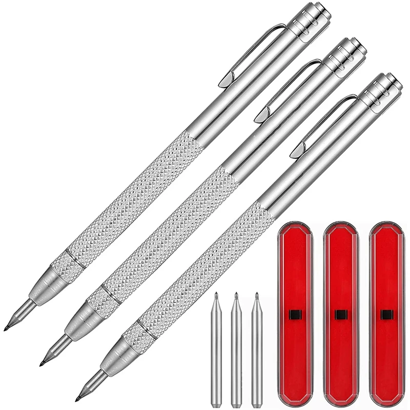 

HOT SALE Tungsten Carbide Frosted Marking Tool Engraving Pen With Box Of 3 Packs Aluminum Etched Mechanical Pen For Glass/Metal