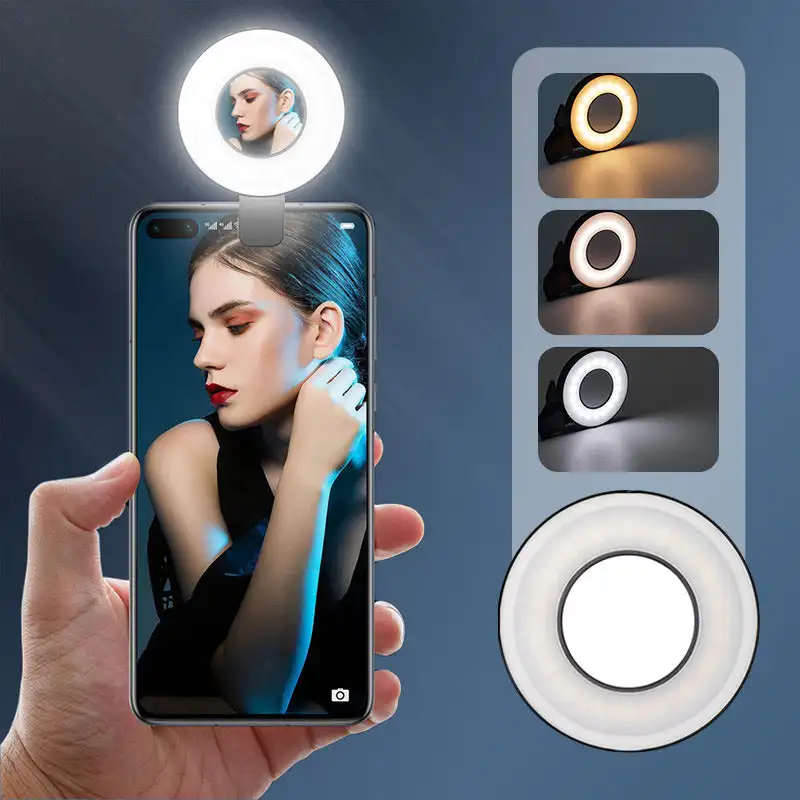 Type-C Charge Led Selfie Ring Light Mobile Phone Lens LED Selfie Lamp Ring for iPhone Samsung Xiaomi Huawei Phone Light