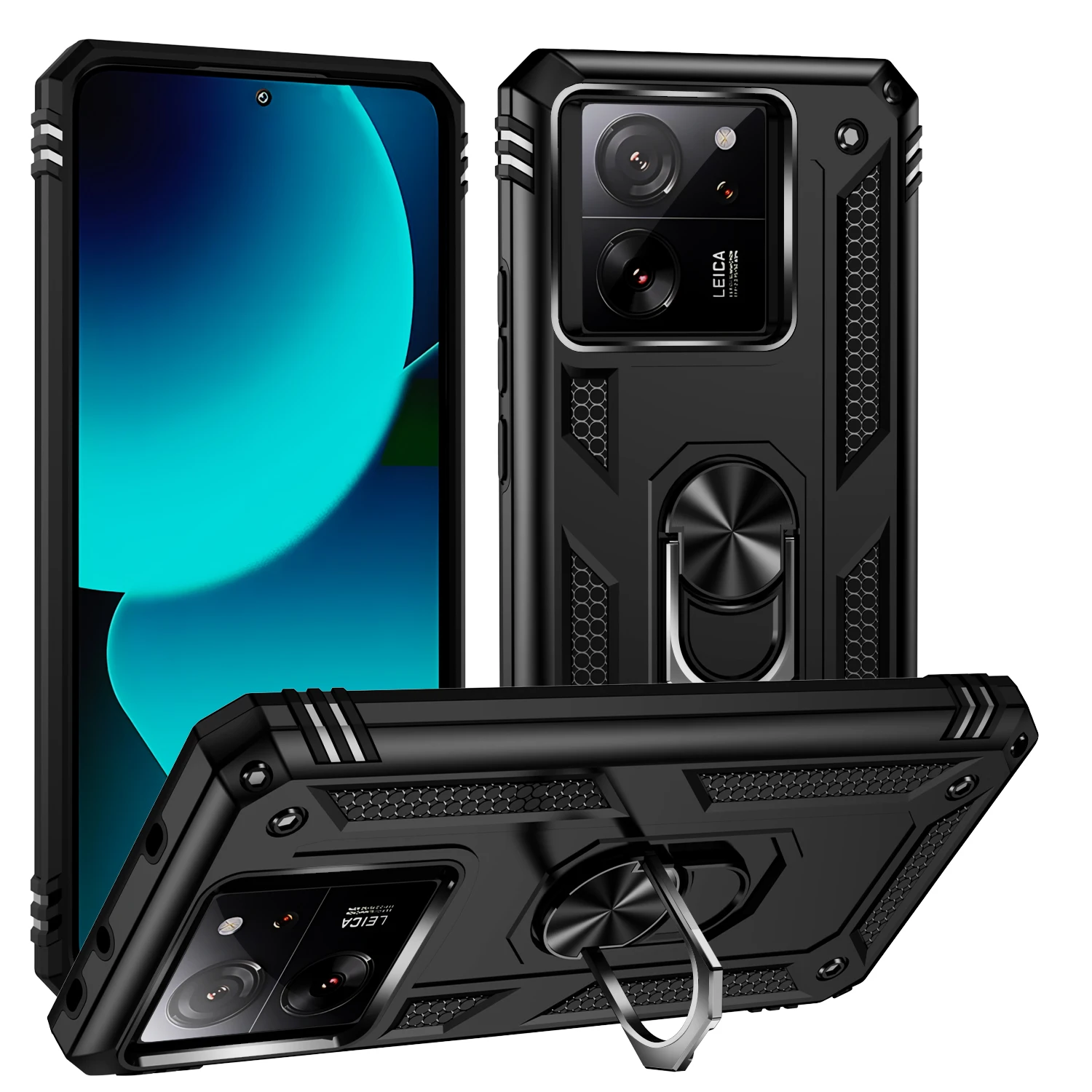 Shockproof Armor Bumper Case with Metal Ring Cover