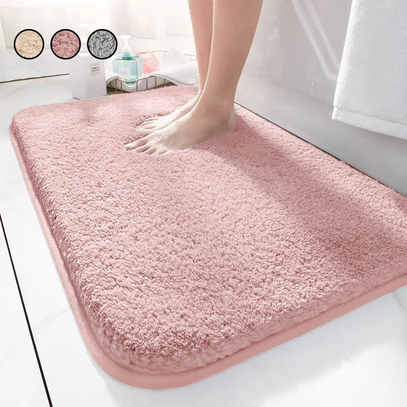 

Bathroom Rug Anti Slip Bath Mats Absorbent Bathroom Mat Soft Microfiber Foot Mat Fluffy Plush Shaggy Bathroom Rugs and Floor Mat