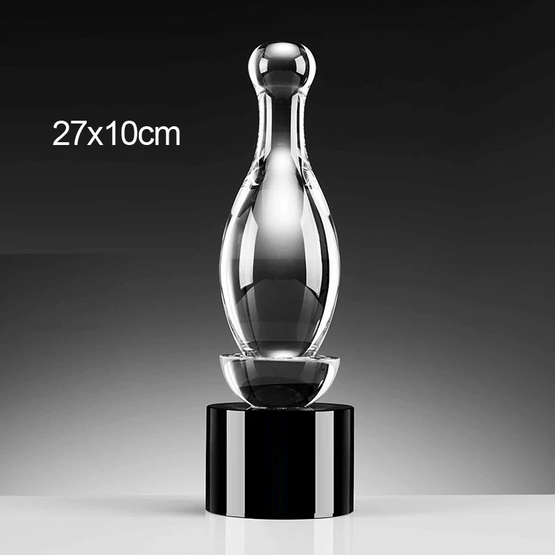 Customized Highend Bowling Crystal Trophy Creative Champion Sports Games Lettering Trophy Home Decoration Award Gift Rewards 1Pc
