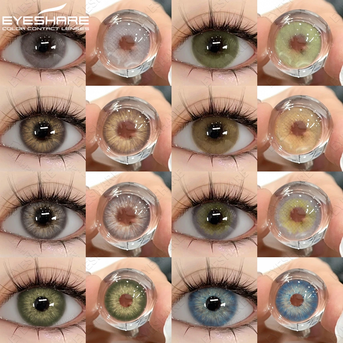 EYESHARE 1Pair Natural Contact Colored Lenses For Eyes Gray Eyes Makeup Lens Bronw Pupils Beauty Makeup Lenses Blue Contact