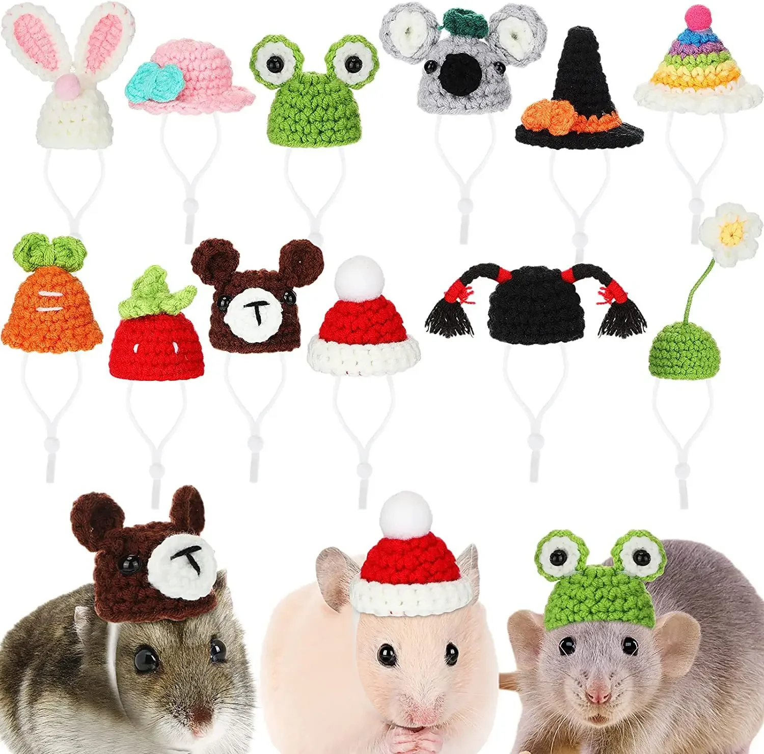 Bird Hat Small Animals Lovely Hand Knitted Hats For Hamster Lizard Guinea Pig Reptile Party Clothes Costume Pet Caps bird costume