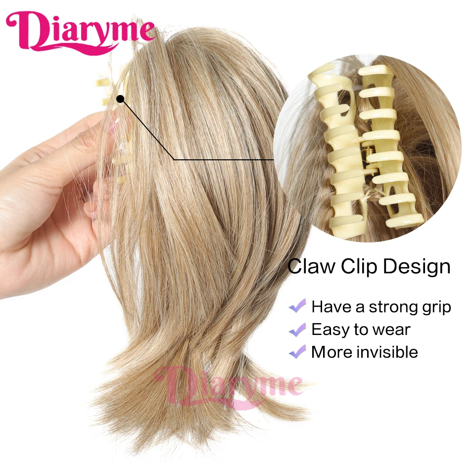 Short Straight Claw Clip Ponytail Hairpiece Synthetic Hair Extensions Messy Flully Hair Bun For Women Clip In False Tail clip in ponytail hair extension synthetic ponytail synthetic hair accessories clip in ponytail extensions