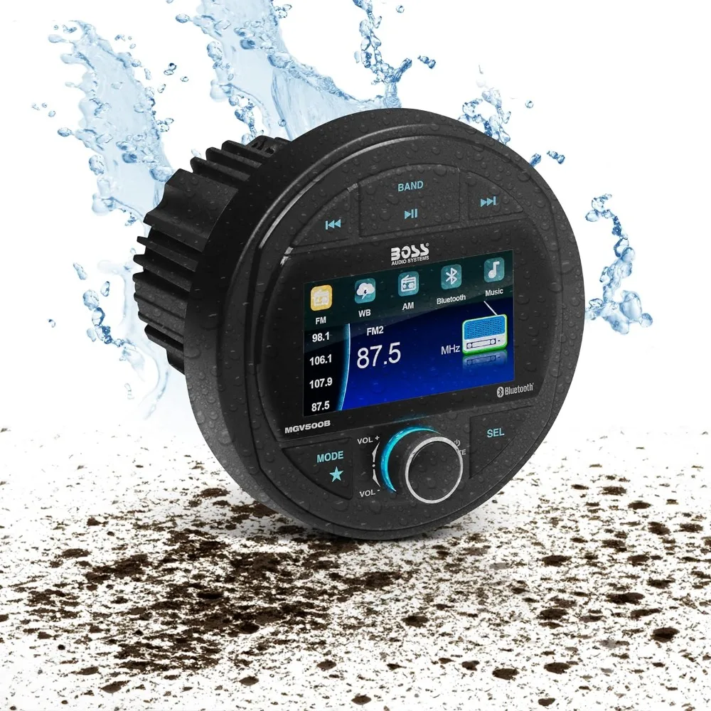 MGV500B-Marine-Boat-Stereo-Gauge-Receiver-Bluetooth-No-CD-DVD-Player-AM ...