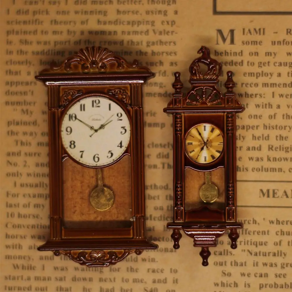1pc 1:12 Puppenhaus Miniatur Wanduhr Spielen Puppe Haus Miniaturas Wohnkultur Zubehör Spielzeug Pretend Spielen Möbel Spielzeug – Detail 7