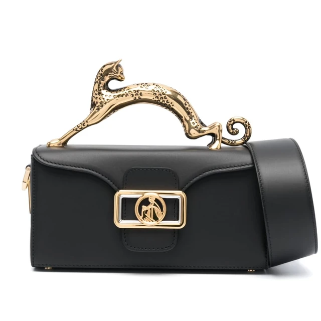 High grade handbags for women metal handle black leather famous brand designer crossbody bag fashion chic