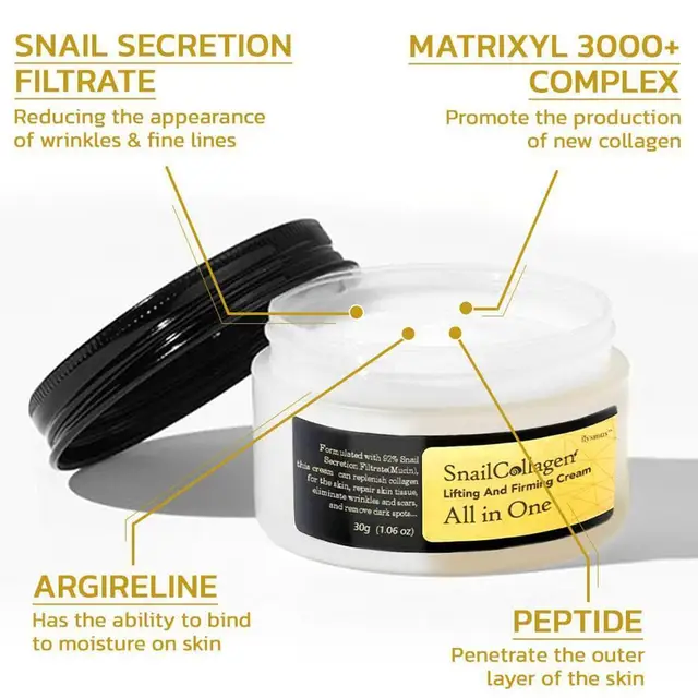 1 set/1pcs Snail Collagen Face Cream/Repair Essence Moisturizing Lifting Smoothing Nourishing Cream Korean Cosmetics Skin Care 4