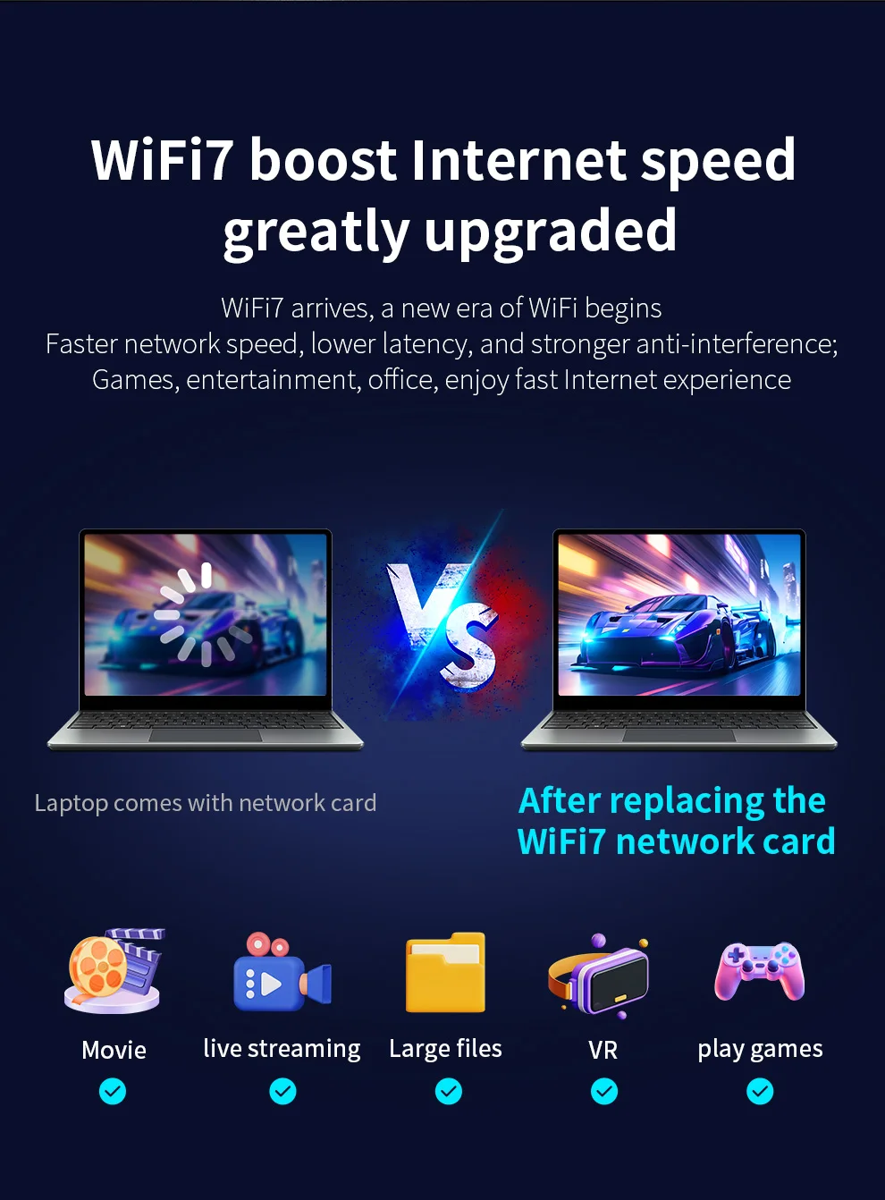 COMFAST WIFI 7 BE200 8774 Mbit/s Bluetooth 5.4 WLAN-Karte M.2 Tri-Band 2,4/5/6 GHz für Win10/11 Wireless-Adapter Besser als WiFi 6E – Detail 2