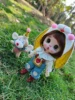 Ob11 Bjd doll clothes Denim strap suit 1