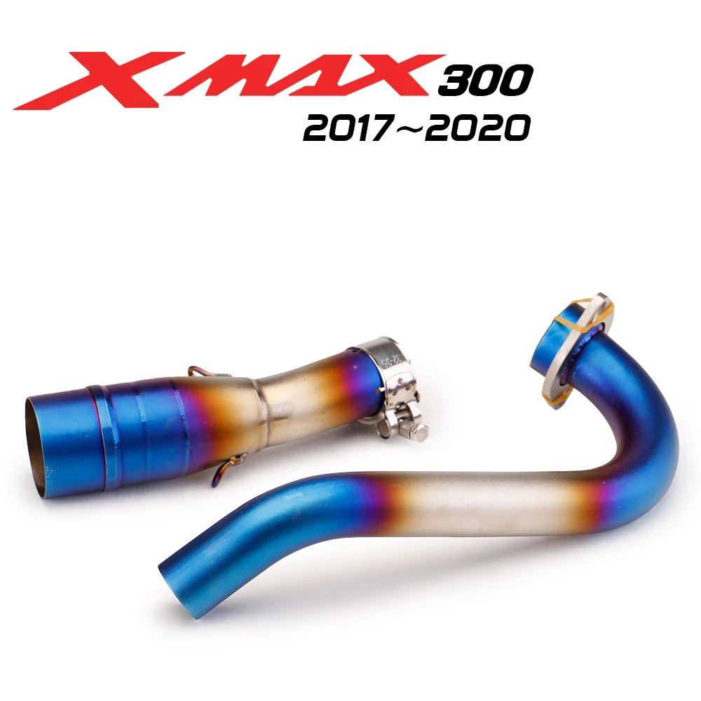 XMAX 300 Motorcycle Exhaust For Yamaha XMAX300 2017-2020 Stainless Steel Front Exhaust Muffler Escape Middle Link Pipe - Image 2