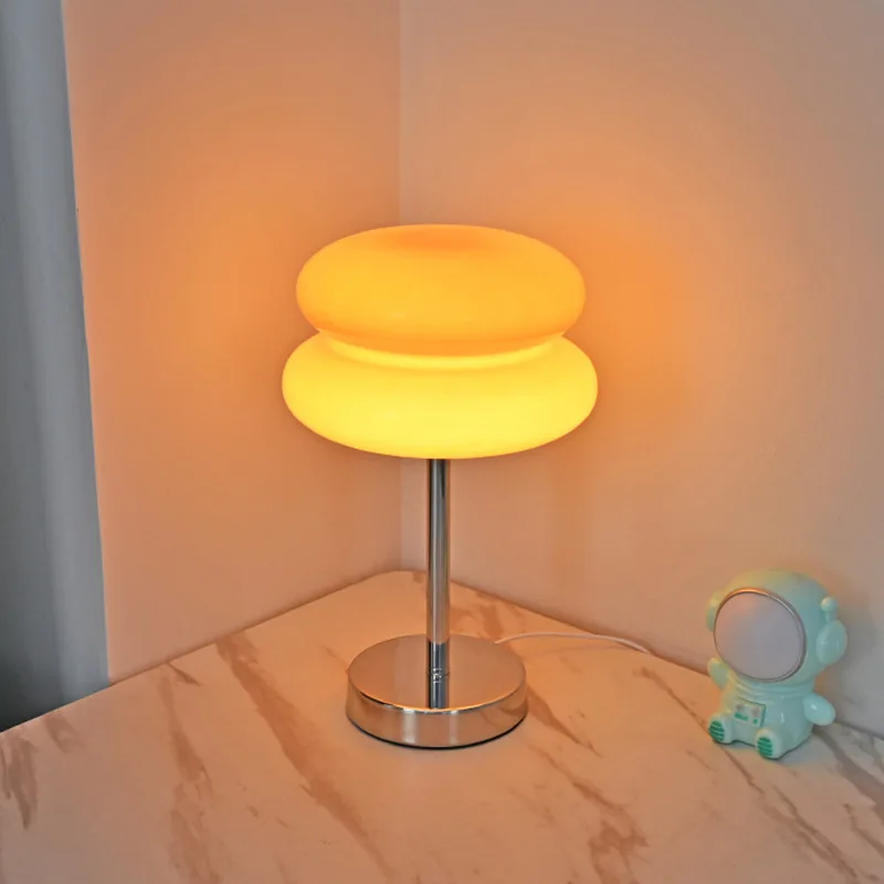 Glass Hamburger Lamp with LED Tricolored Bulb Ornament Table Light for Bedroom Living Room Hotel Study Decorative Night Light table lamp led night lamp