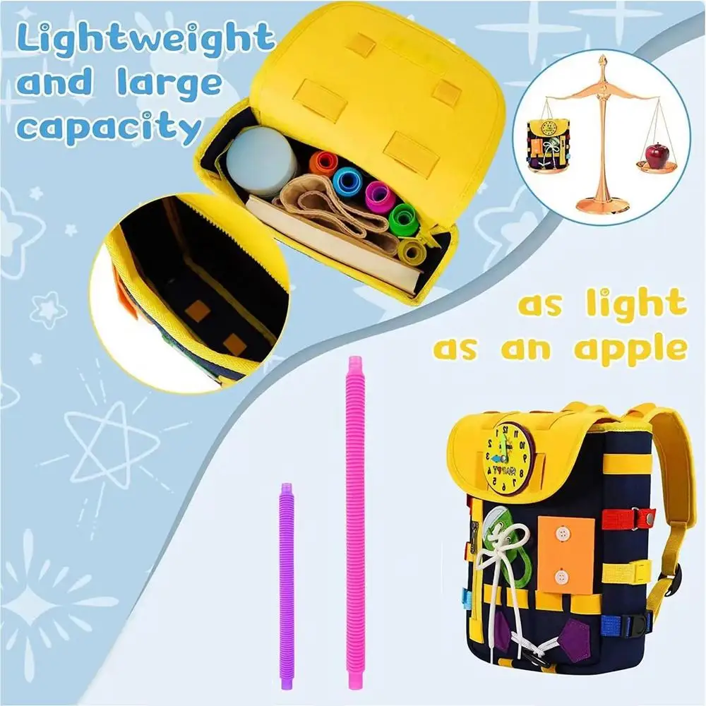 Montessori Busy Board Felt Learning Backpack For Toddlers Busy Baby Board Kids Educational Toys