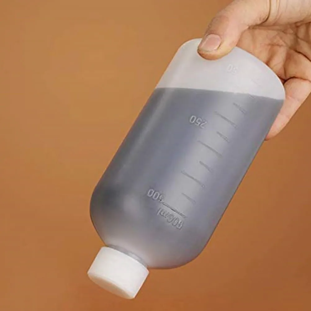2pcs Chemical Reagent Bottles Clear Plastic Laboratory Sample Bottles Empty Liquid Refillable Jar 500ML 17x7.7x7.7cm plastic bottle