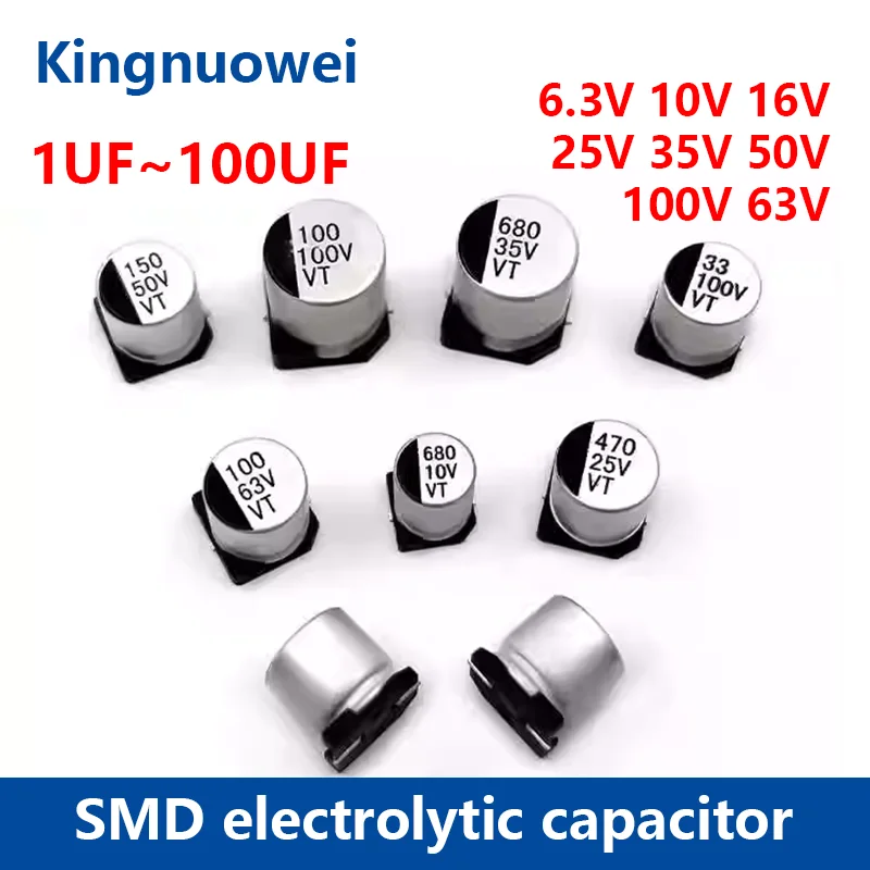 6.3V 10V 16V 25V 35V 50V 63V 100V SMD Capacitor 1UF 2.2UF 4.7UF 10UF 22UF 33UF 47UF 100UF 220UF 330UF 470UF 680UF