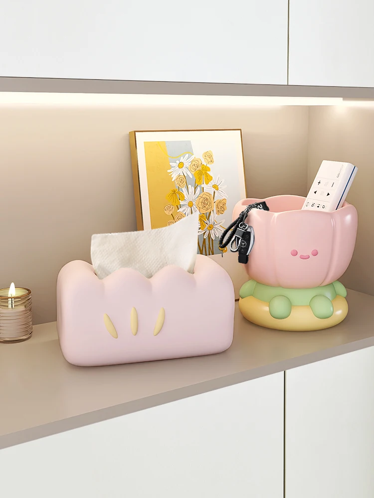 Cream Wind, Cloud Blossom Tissue Box, Living Room, Creative Home, Bedroom, Advanced Art Decoration, Cute Ceramic Paper Drawer Bo