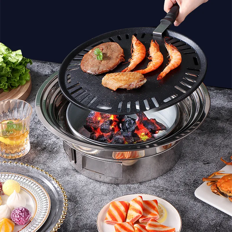 Griglia per Barbecue a carbone multifunzionale, griglia per Barbecue  coreana per uso domestico, griglia da campeggio portatile stufa da tavolo  per Barbecue - AliExpress