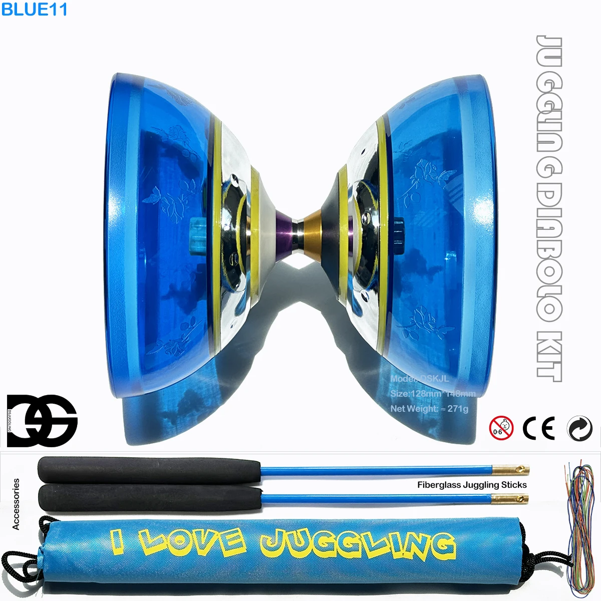 yoyo ball diabolo toy professional Chinese yo-yo diabolo toy with tri bearings armored bell