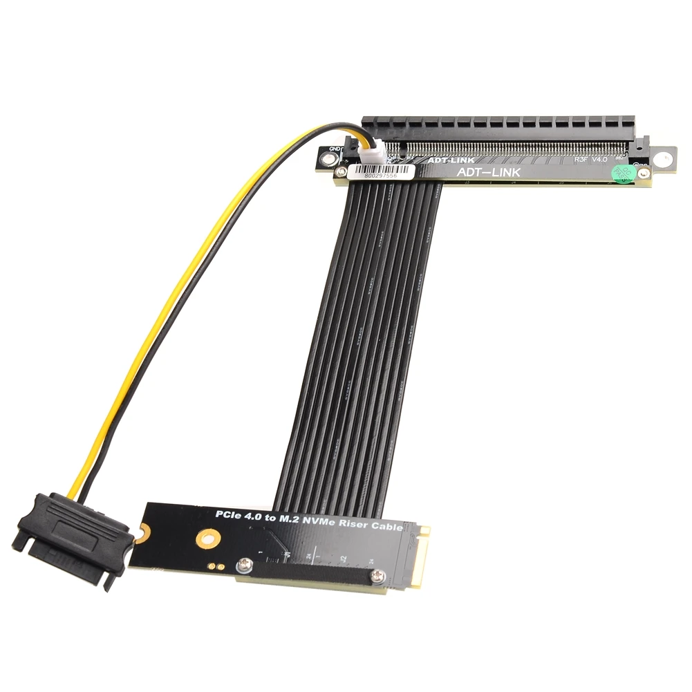 Extensor Riser Gpu com Power Jumper Power Jumper M.2 Nvme Key m Ssd para Pcie 4.0x16 Ângulo de Giro 90 Placa Gráfica Gpu Gen4 Pci-e 4.0 - Imagem 3