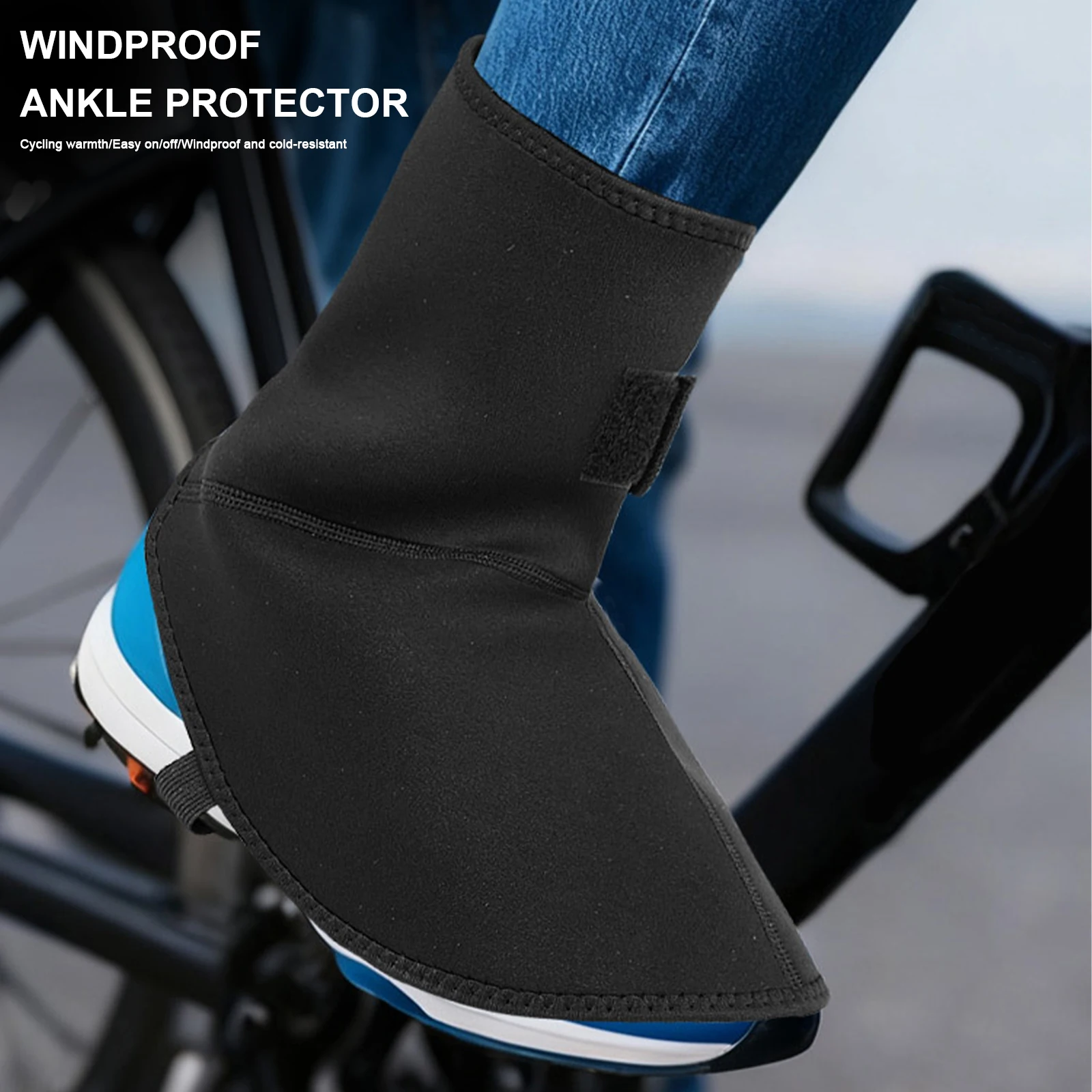 오토바이 타기 겨울 스포츠를 위한 1쌍의 방풍 발목 보호대 남성과 여성을 위한 벨벳 발 커버