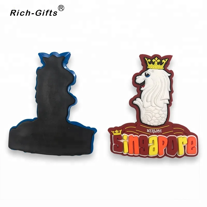 

personalized Customized Merlion Rubber Souvenir Magnets For Singapore