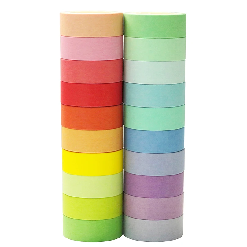 10Rolls Rainbow Washi Tapes Scrapbooking Masking Tape Basic Diary Journal Supplies Decorative Adhesive Tape Stationery Washitape 6