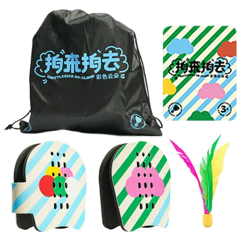 【Exclusive Online Deals】 Badminton Set Hand Racket Jazzminton Toy Game Kids Interactive Game Paddle Outdoor Games Garden Play Toy For People Of All
