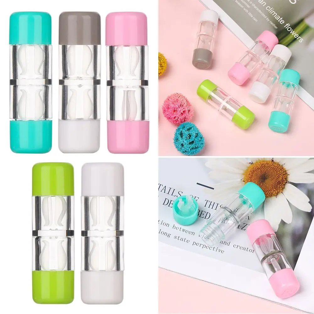 

New Plastic Portable Soaking Box Bottle Tube Contact Lens Case Travel Glasses Holder