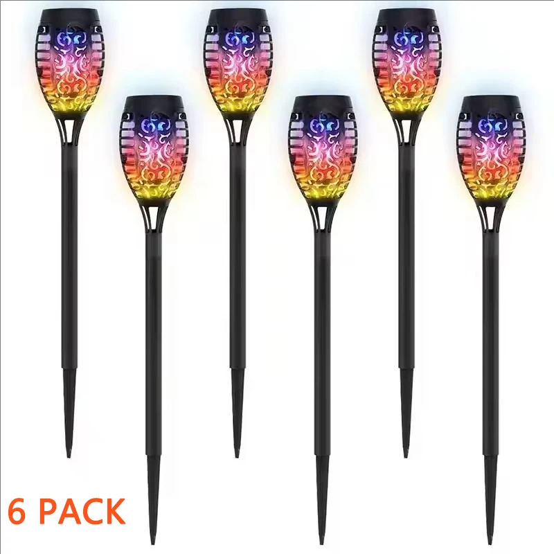 ตัวเลือกสินค้า โคมไฟพลังงานแสงอาทิตย์ 6 แพ็ค 12 LED RGB กันน้ำ ตกแต่งสวนกลางแจ้ง