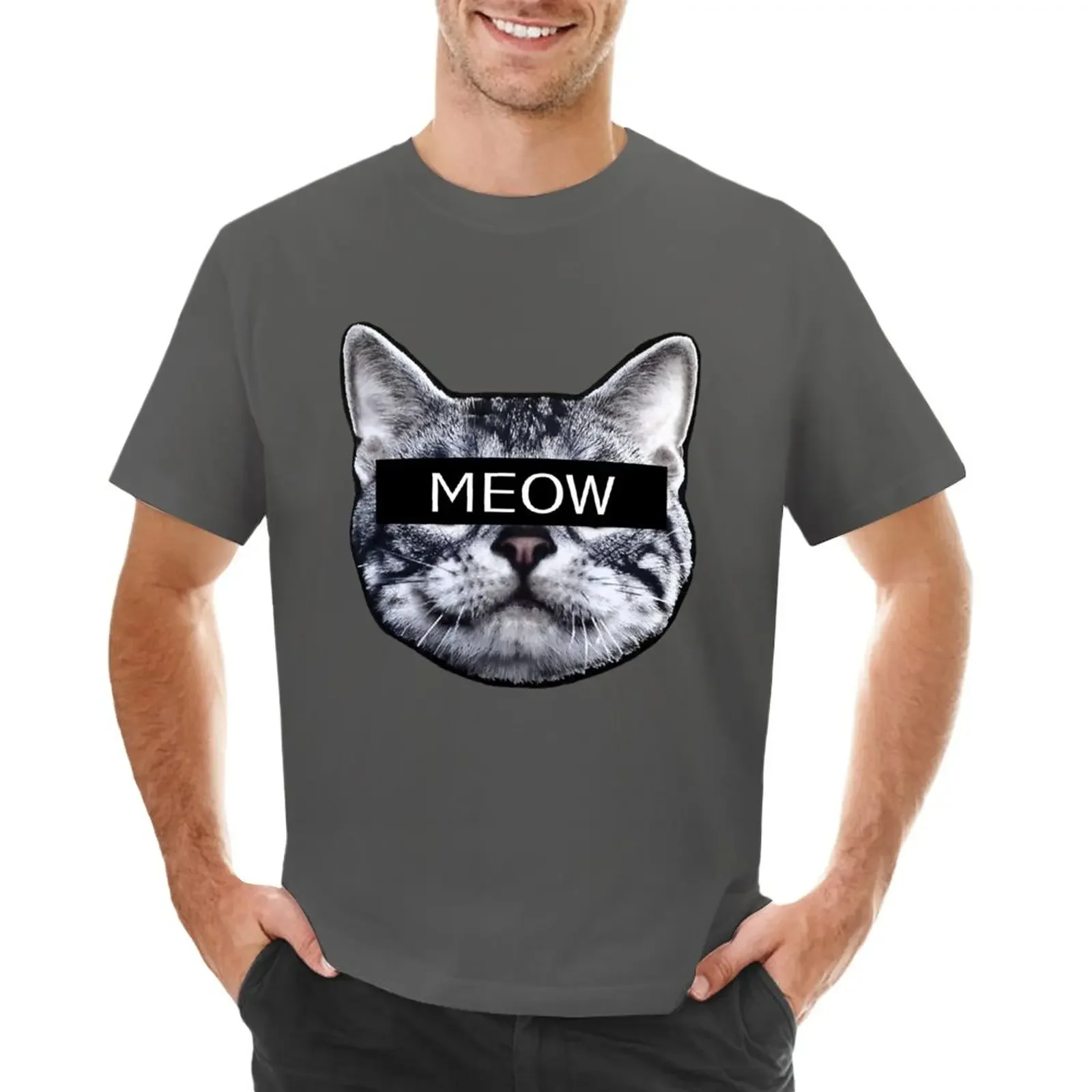 

Censor Cat T-Shirt quick-drying customs cute tops t shirts for men